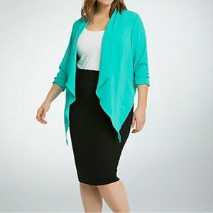 Torrid Crepe Drape Front Blazer / Cardigan Size 1X